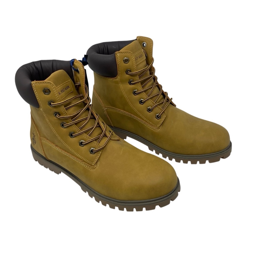U.S. Polo Assn. Men’s Size 12 Owen Ankle Work Boots Tan Brown Lace Up NWOB